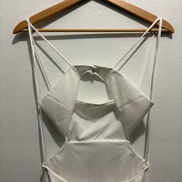 Halston Heritage Asher cutout spaghetti strap maxi dress in white - Picture 7 of 11